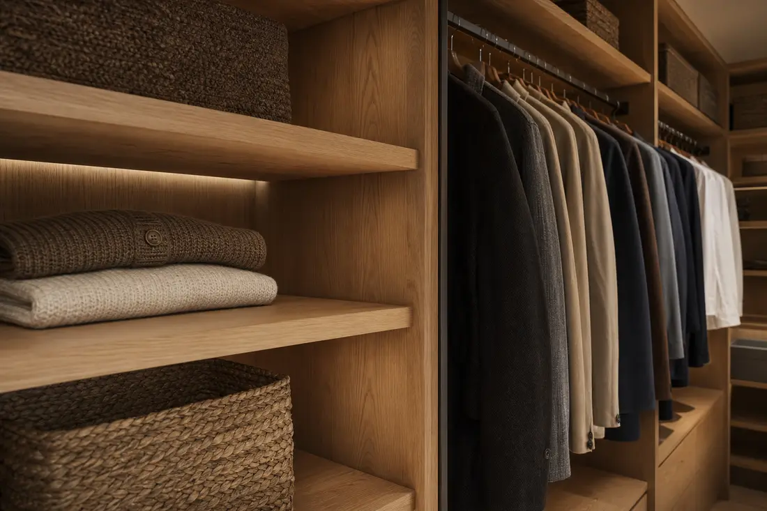 Exemple : dressing sur mesure avec portes coulissantes en Suisse romande