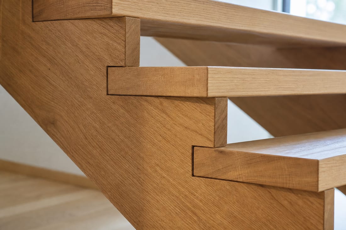 Exemple : limon d'escalier en bois massif
