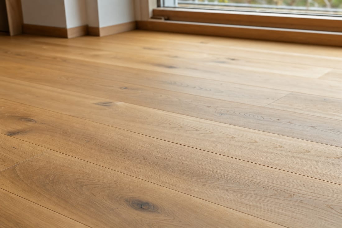 Exemple : parquet bois fraîchement posé